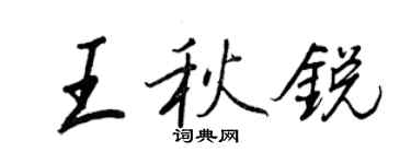 王正良王秋銳行書個性簽名怎么寫