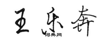 駱恆光王樂奔行書個性簽名怎么寫