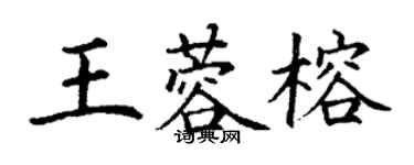 丁謙王蓉榕楷書個性簽名怎么寫