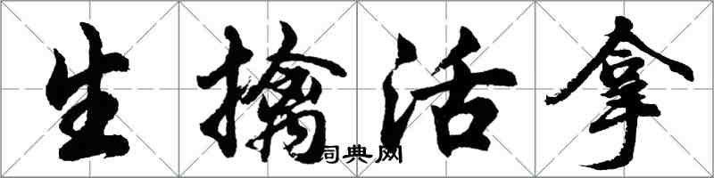 胡問遂生擒活拿行書怎么寫