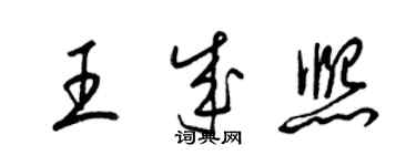 梁錦英王成熙草書個性簽名怎么寫