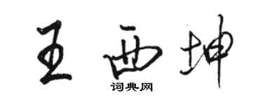 駱恆光王西坤行書個性簽名怎么寫