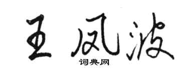 駱恆光王鳳波行書個性簽名怎么寫