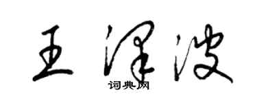 梁錦英王澤波草書個性簽名怎么寫