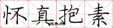 龐中華懷真抱素楷書怎么寫