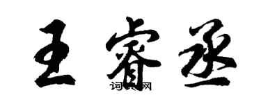 胡問遂王睿丞行書個性簽名怎么寫