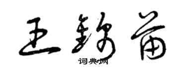 曾慶福王錦苗草書個性簽名怎么寫