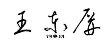 梁錦英王東屏草書個性簽名怎么寫