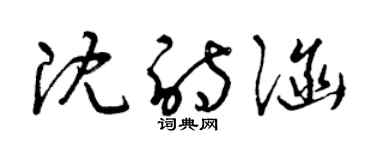 曾慶福沈詩涵草書個性簽名怎么寫