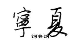 王正良寧夏行書個性簽名怎么寫