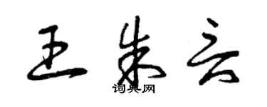 曾慶福王朱言草書個性簽名怎么寫