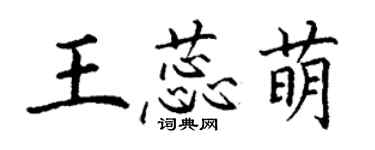 丁謙王蕊萌楷書個性簽名怎么寫