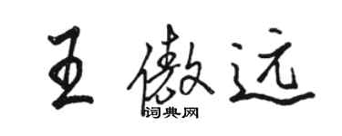 駱恆光王傲遠行書個性簽名怎么寫