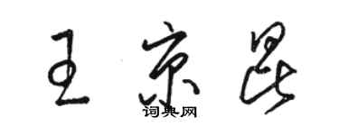 駱恆光王京昆草書個性簽名怎么寫