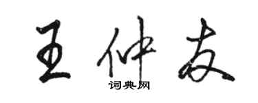 駱恆光王仲友行書個性簽名怎么寫