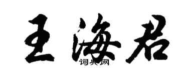 胡問遂王海君行書個性簽名怎么寫