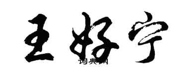 胡問遂王好寧行書個性簽名怎么寫