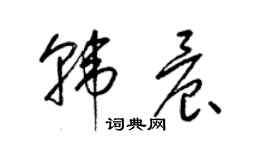 梁錦英韓晨草書個性簽名怎么寫