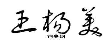 曾慶福王楊美草書個性簽名怎么寫