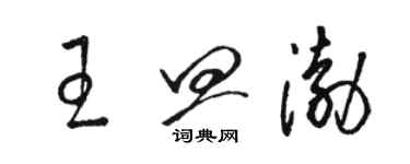 駱恆光王皿渤草書個性簽名怎么寫