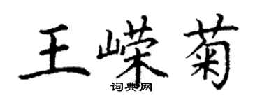 丁謙王嶸菊楷書個性簽名怎么寫