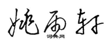 駱恆光姚雨軒草書個性簽名怎么寫