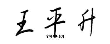 王正良王平升行書個性簽名怎么寫