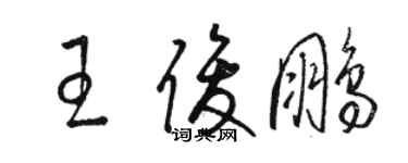 駱恆光王俊鵬草書個性簽名怎么寫