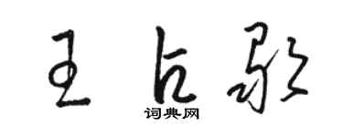 駱恆光王占歌草書個性簽名怎么寫