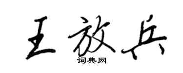 王正良王放兵行書個性簽名怎么寫