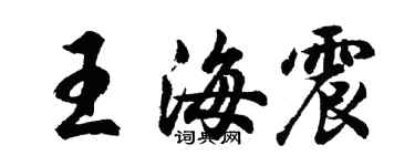 胡問遂王海震行書個性簽名怎么寫