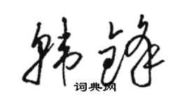駱恆光韓鋒草書個性簽名怎么寫