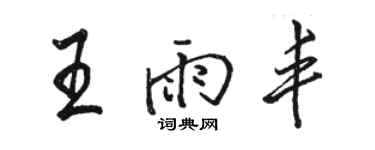 駱恆光王雨豐行書個性簽名怎么寫