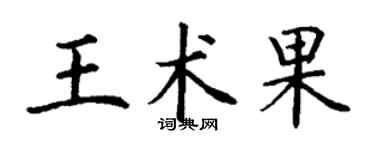 丁謙王術果楷書個性簽名怎么寫