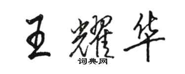 駱恆光王耀華行書個性簽名怎么寫