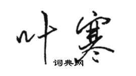 駱恆光葉寒行書個性簽名怎么寫