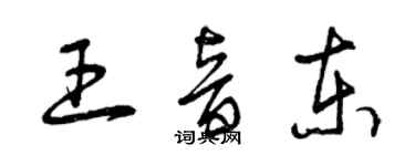 曾慶福王音東草書個性簽名怎么寫