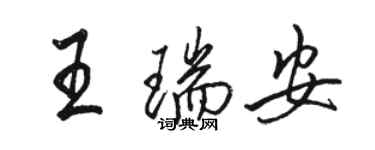 駱恆光王瑞安行書個性簽名怎么寫