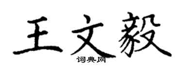 丁謙王文毅楷書個性簽名怎么寫