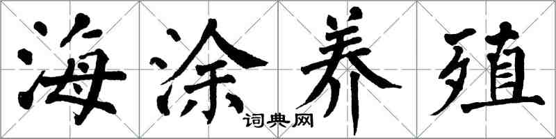 翁闓運海塗養殖楷書怎么寫