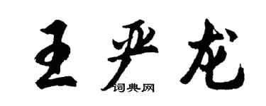胡問遂王嚴龍行書個性簽名怎么寫