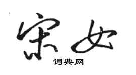 駱恆光宋女行書個性簽名怎么寫