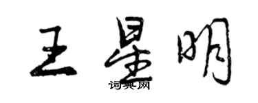 曾慶福王星明行書個性簽名怎么寫