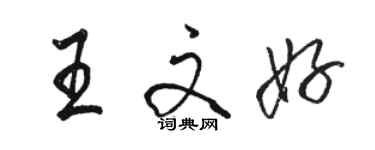 駱恆光王文好行書個性簽名怎么寫