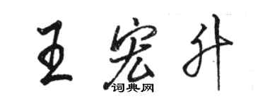 駱恆光王宏升行書個性簽名怎么寫