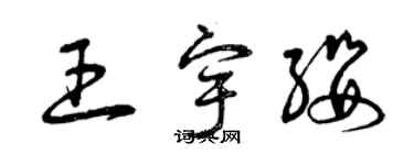 曾慶福王宇纓草書個性簽名怎么寫