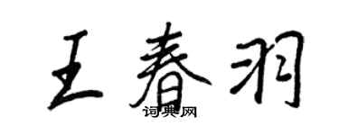 王正良王春羽行書個性簽名怎么寫