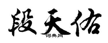 胡問遂段天佑行書個性簽名怎么寫