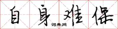 段相林自身難保行書怎么寫