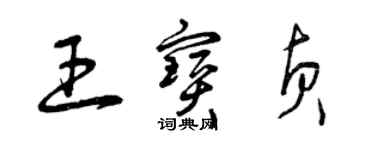 曾慶福王寶貞草書個性簽名怎么寫